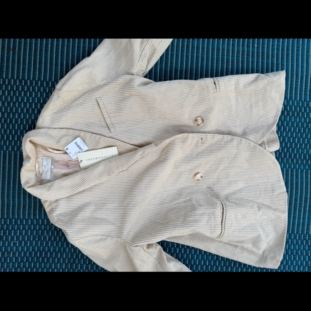Oversized and Chic NWT Free People Beige Corduroy Blazer